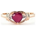 thumbnail image 4 of Galaxy Gold 1.01 ct 14k Solid Rose Gold Embrace of Love Heart Shape Ruby Diamond Ring 4343 (7), 4 of 6