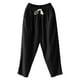 thumbnail image 2 of Gibobby pantalones de yoga Pantalones elásticos transpirables de bolsillo Pantalones sueltos de algodón y lino Pantalones de mujer (Negro, XXXL), 2 of 4