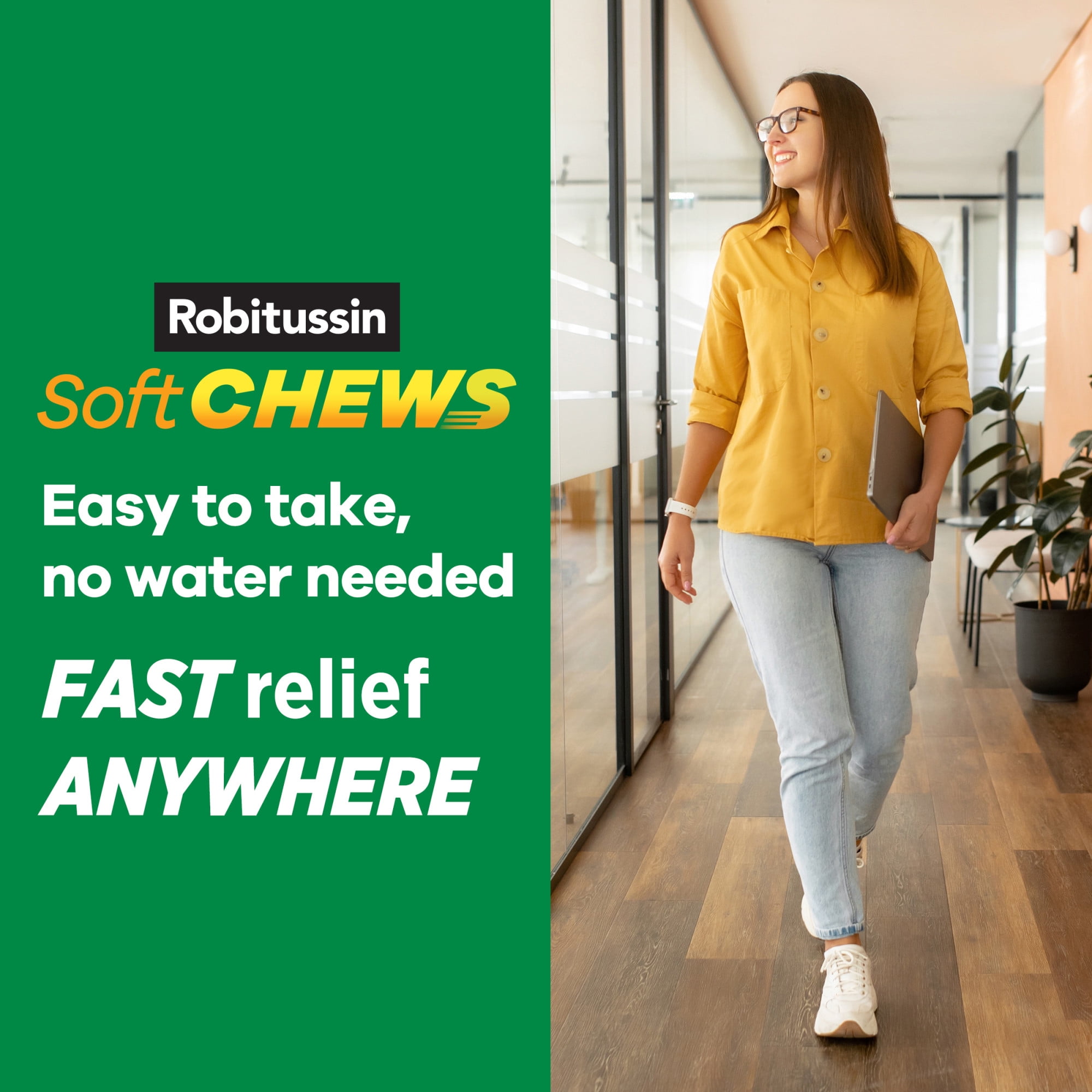 Robitussin Soft Chews, Long-Acting Cough Relief Cold Medicine, Berry Flavor, 20Ct Chewable Tablets