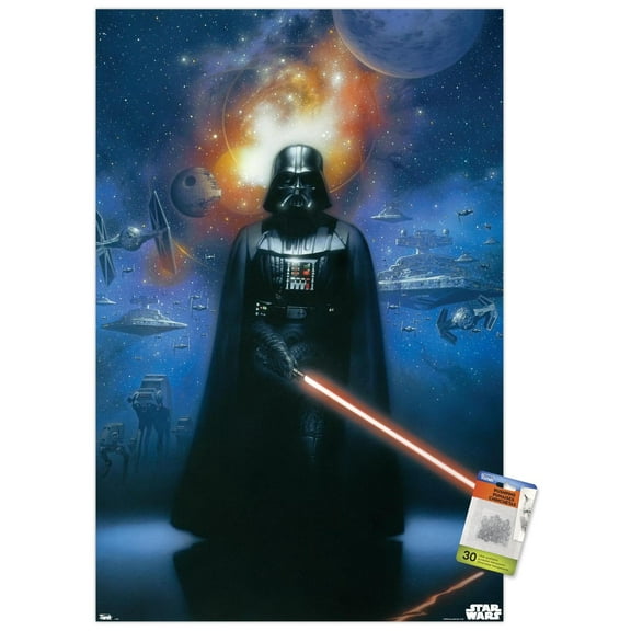 Star Wars: Saga - Vader in Space Wall Poster with Push Pins, 22.375" x 34"