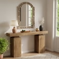 thumbnail image 4 of 63-Inch Farmhouse Console Table, Long Wooden Entryway Table Behind Couch For Hallway, Living Room & Entrance Decor (Natural), 4 of 9