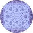 thumbnail image 1 of Ahgly Company Indoor Round Oriental Blue Traditional Area Rugs, 4' Round, 1 of 4
