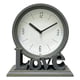 thumbnail image 1 of Reloj de mesa geométrico decorativo con números arábigos, silencioso y redondo. Gris, 1 of 9
