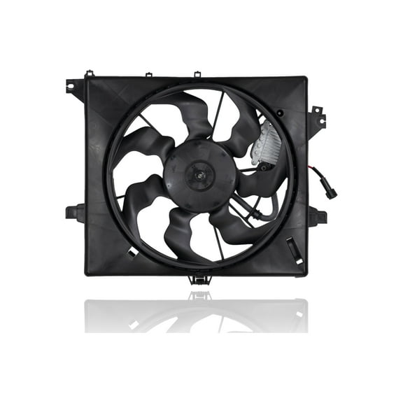 Dual Radiator and Condenser Fan Assembly - Cooling Direct Fit/For 25380A7000 14-16 Kia Forte Koup, 14-18 Forte5 1.6L L4 - With Fan Control Module