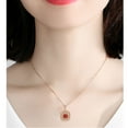 thumbnail image 6 of Yoursfs Red Crystal Square Necklace for Women Vintage Pendant Necklaces Rose Gold Plated Jewelry Gifts, 6 of 6