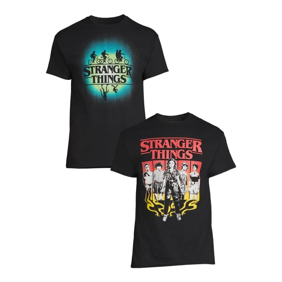 Netflix Stranger Things Men's & Big Men's Boxes Glow Graphic Tees, 2-Pack, Sizes S-3XL