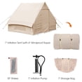 thumbnail image 4 of Sueriy Inflatable Camping Tent with Pump, Glamping Tents, Easy Setup Waterproof Windproof Outdoor Blow Up Tent, 4 Season Oxford Cabin Tent Suitable for 3-8 people,White, 4 of 12