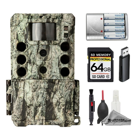 Bushnell Core DS-4K No-Glow Trail Camera (Camo)   64GB   Batteries w/ Charger   Cleaning Kit