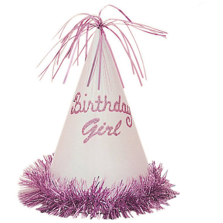 Pink Princess Tassel Hats with Glitter Finish Pack 4 On The Wall Party Hats