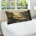thumbnail image 4 of Deer in Forest Plush Pillow Cases Queen Size Ultra Soft Warm Pillowcases with Zipper 20"x30", 4 of 9