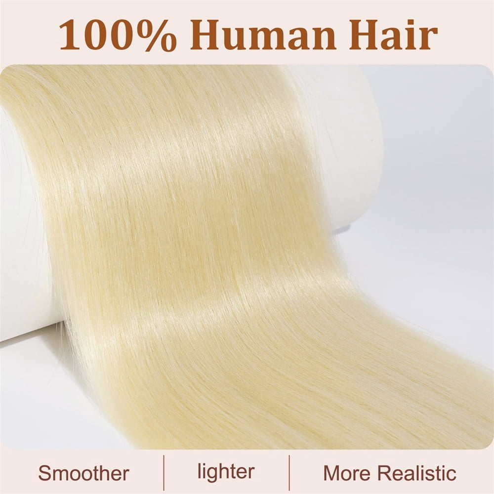 Straight Ponytail Extensions #613 Bleach Blonde Drawsting Ponytail Hair Extensions 16-26 Inch Long Brazilian Remy Hair Ponytail Clip in Hairpiece