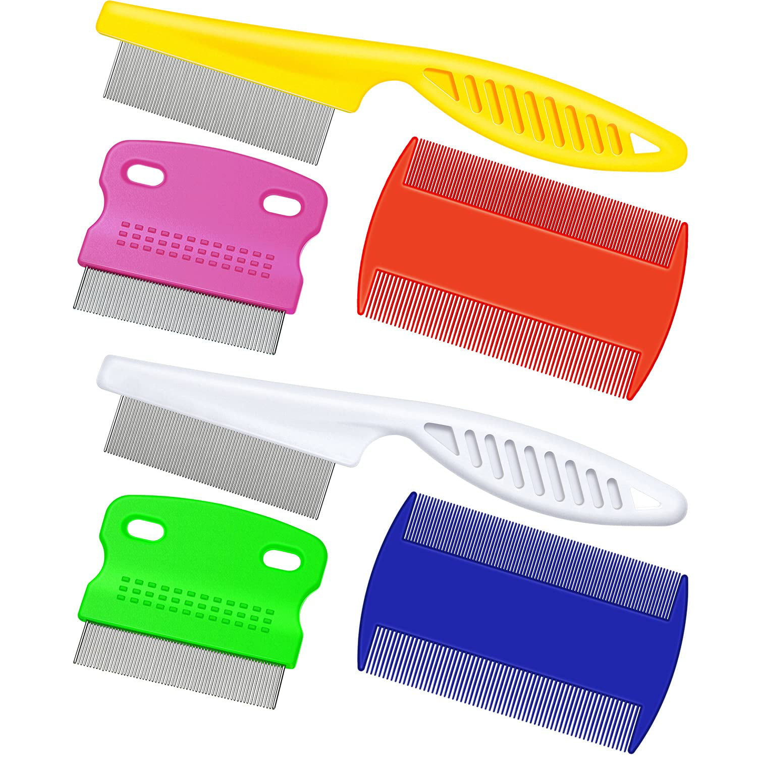 Cobee Dog Flea Lice Comb 4 Pieces Dog Cat Grooming Comb Pet Tear Stain Remover Combs Fine Tooth Grooming Removal Tool 