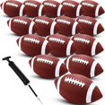 thumbnail image 1 of Composite Leather Footballs Official Size Composite Leather Balls Leather Inflatable Footballs with Pump Indoor Outdoor Footballs Bulk for Training and Recreational Play (15 Pcs), 1 of 7