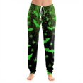 thumbnail image 2 of Hearthz Halloween Print Womens Pajamas Pants Ghost Pumpkin Bat Print Jogger Lounge Pants Elastic Waist Lightweight Lounge Pants Women with Cuffed Ankles, 2 of 6