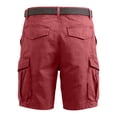 thumbnail image 4 of Fgvctg Mens Cargo Shorts Elastic Waistband Summer Hiking Fishing Casual Cargo Shorts Stretch Waist Plus Size Workout Relaxed-Fit Short Soft Waistband Pants with Pockets,Red,XL, 4 of 5