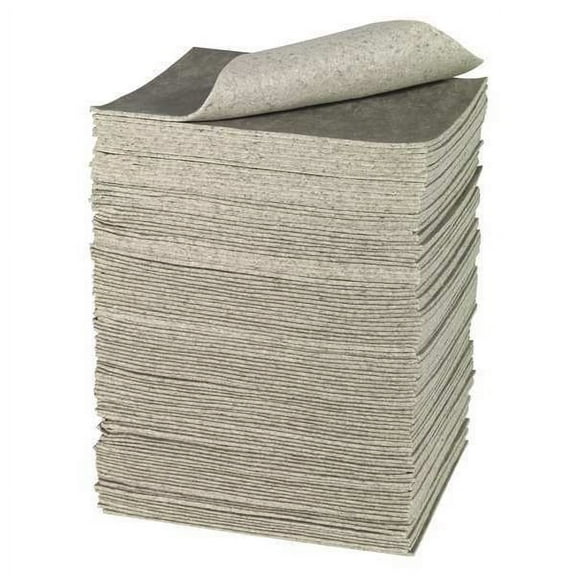 Brady Sorbent Pad, 32 gal, 15 in x 19 in, Universal, White, Cellulose RFP300