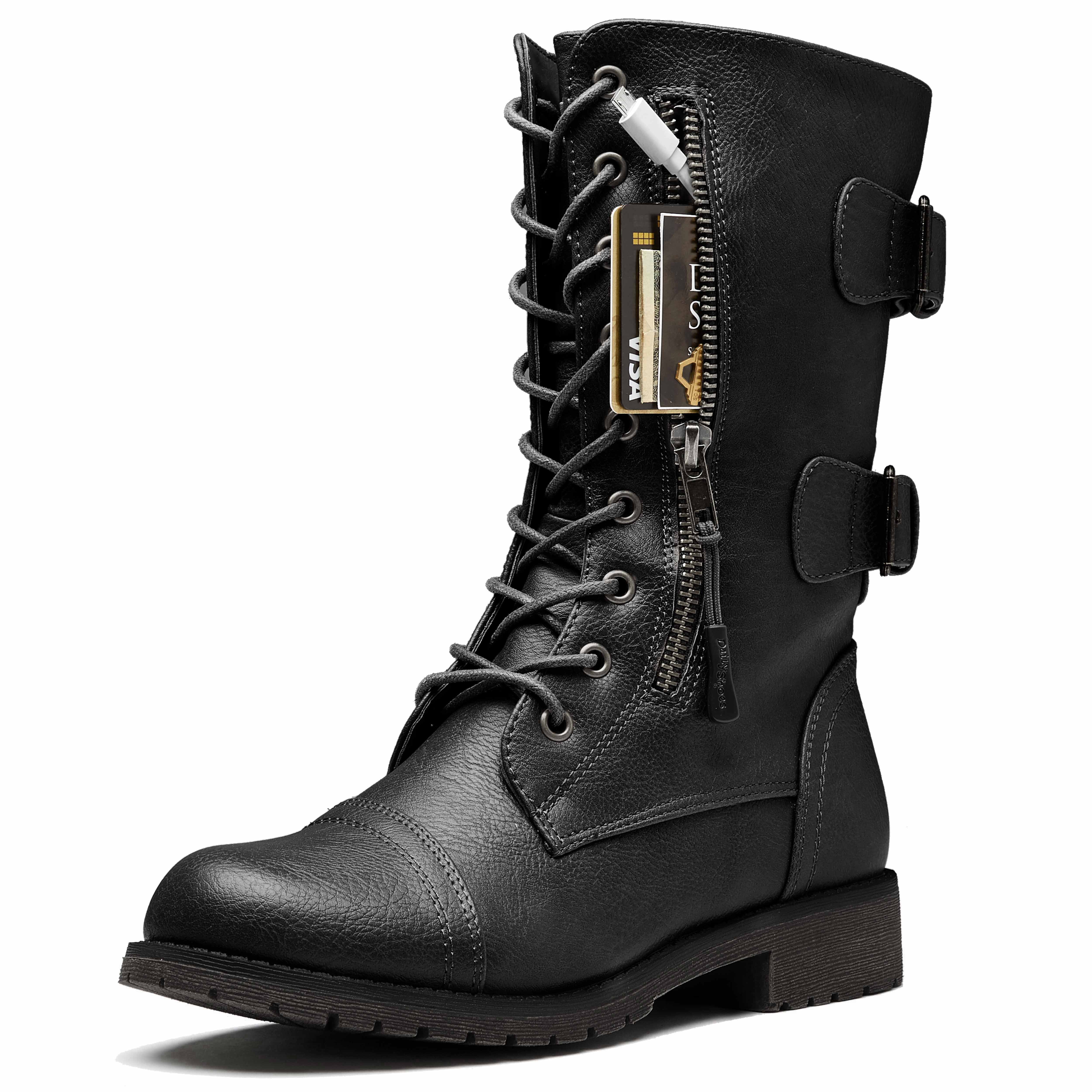 combat boots for women with buckles