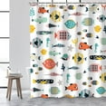 thumbnail image 2 of Fish Shower Curtain, Kids Bathroom Shower Curtain, Cartoon Fish Shower Curtain with 12 Hooks, Waterproof Colorful Animal Cartoon Fish Bathroom Decor, 72x72 Inch, 2 of 5