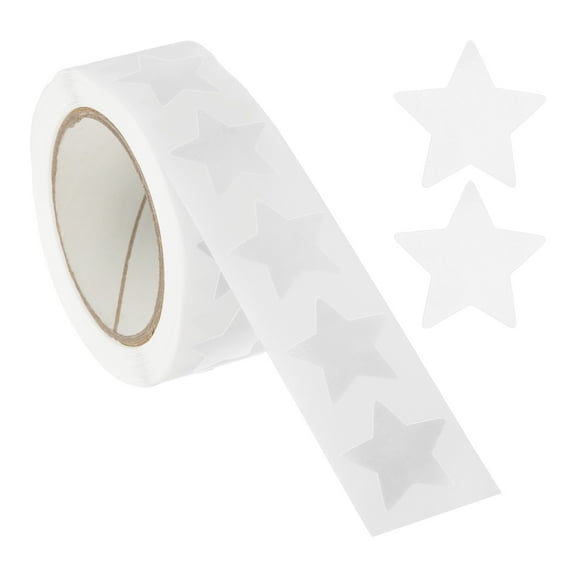 Star Stickers Roll 3/4", 500 Pcs Self-Adhesive Reward Stickers for Classroom Supplies, White