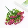 thumbnail image 5 of Faux Flowers, Artificial Petunia Bouquet Hanging Vine Flowers Fake Petunia Stems for Outdoor Spring Decor Realistic Multicolor Maintenance-Free Porch Patio Accents Red 1Pcs, 5 of 8