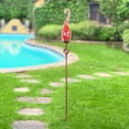 thumbnail image 7 of Exhart  Solar Hand Blown Pearlized Glass Spiral Flame Garden Stake with Metal Finial Detail, 36 Inch, 7 of 7