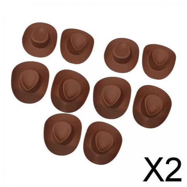 2x 10 Piezas Mini Sombreros de Vaquero Casa de Muñecas, Lindo Mini Sombrero de Vaquera Escala 1/6, Sombrero de Muñeca para Decoración de Casa de Muñec 2 piezas