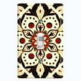 thumbnail image 1 of Metal Light Switch Plate Cover Red Yellow Mandala Flower Tile Pattern MDL028, 1 of 13