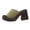 Green, variant on Yellow Women Casual Sandals Fish Mouth Open Toe Slip On Platform High Heel Slippers Thick Sole Outdoor Indoor Beach Leisure Footwear Cloth Material One Pair Per Order