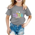 thumbnail image 1 of PMVFHDE Hauts Tendance pour Filles T-Shirts Graphiques pour Filles Hauts pour Filles T-Shirts Mignons Tendance pour Filles Enfants Pâques T-Shirt Graphique Mignon Col Rond Manches Courtes T-Shirt d'Été Gris, 3-4 Ans, 1 of 4