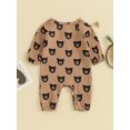 thumbnail image 4 of Wassery Baby Girls Fall Jumpsuits 6M 12M 18M 24M Newborn Girls Long Sleeve Bear Print Rompers Autumn Onesie Bodysuit Clothing for Infant Girls, 4 of 8