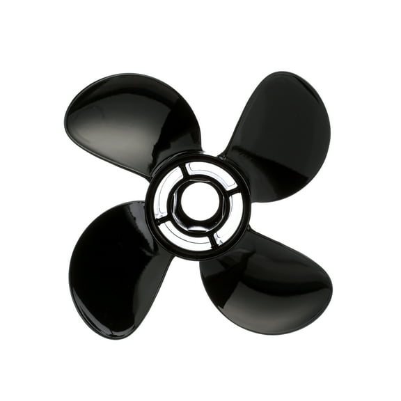 Quicksilver 8M8027511 Nemesis 4-Blade Aluminum Propeller, 10.6" Diameter x 12" Pitch, Right Hand Rotation, 40-60hp Mercury, Black Finish