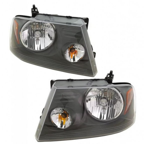 KarParts360 For 2007 2008 FORD F-150 Head Light Assembly Driver and Passenger Side Chrome w/Bulbs Replaces FO2502248 CAPA Certified FO2503248