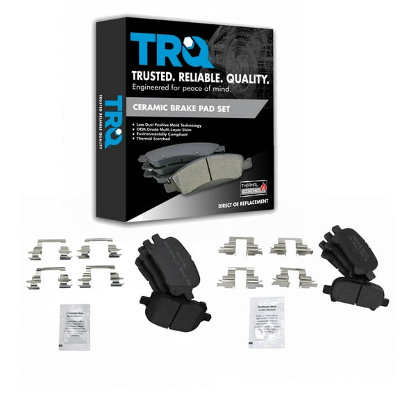 TRQ Front & Rear Premium Posi Semi-Metallic Disc Brake Pad Set for Toyota New BFA20181 Fits select: 2000-2004 TOYOTA AVALON, 2000-2001 TOYOTA CAMRY
