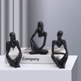 thumbnail image 3 of Decoración de mesa minimalista, modelo de estatua, adorno de mesa negro para colección de regalos (3 piezas) JAMW Sencillez, 3 of 4