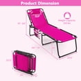 thumbnail image 3 of Costway Folding Chaise Lounge Chair with Comfortable Headrest, Easy Folding Design for Lawn Pink, 3 of 9