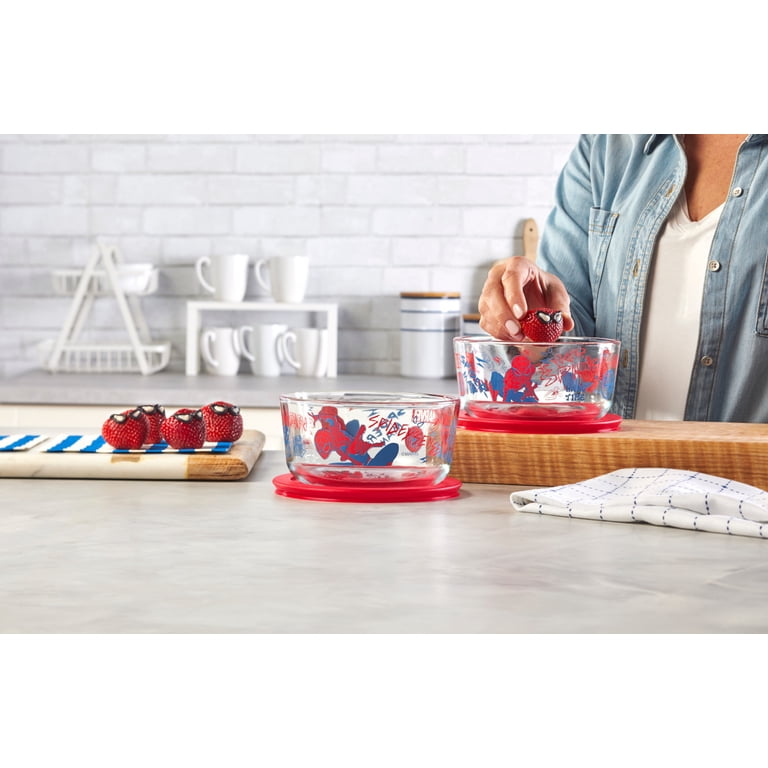 Pyrex® Marvel Spider-Man 4-Cup Round Glass Food Container with