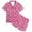 Hot Pink, variant on Vrotazzy Girls Pajama Set,Adorable Dinosaur Print Girls Set Short Sleeve Button Down Pajamas Shorts Outfit Kids Nightwear,6-7 Years