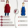 thumbnail image 3 of URBY 1pc Plus Size Apron with Pockets Extra Wide for Kitchen Cooking, Burgundy, 3 of 7