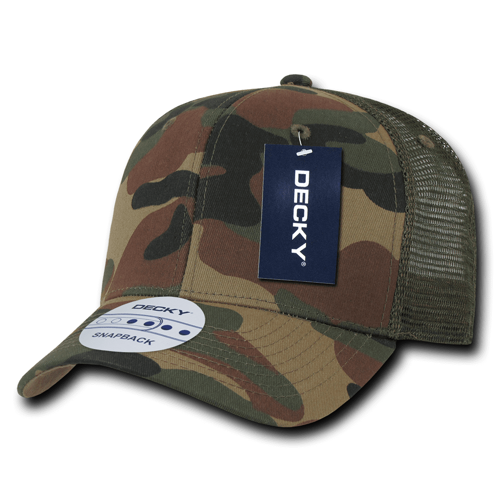 DECKY 6 Panel Curve Bill Baseball Trucker Constructed Caps Cap Hats Unisex