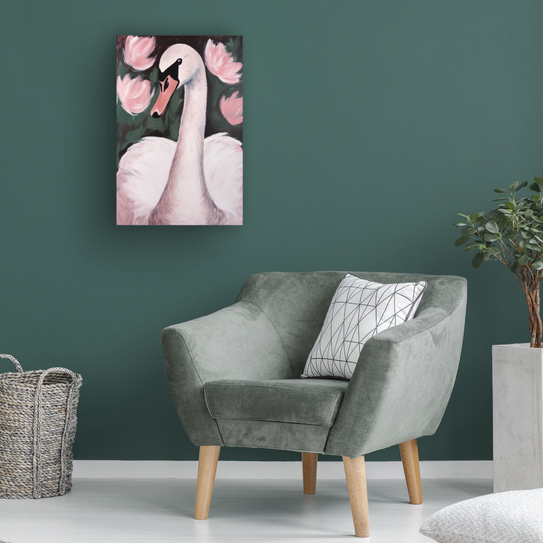 Trademark Fine Art Treechild Swan In The Pond Canvas Wall Art