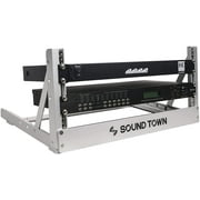 Sound Town 4U Aluminum 2-Post Desktop Open-Frame Rack, Angle Adjustable, for Audio/Video, Network Switches, Routers, Patch Panels (2PF-4A)