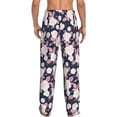 thumbnail image 3 of Goofa Leaves Flower Printed Soft Pajama Pants for Men, Wide Leg Comfy Casual Lounge Yoga Pants-XX-Large, 3 of 9