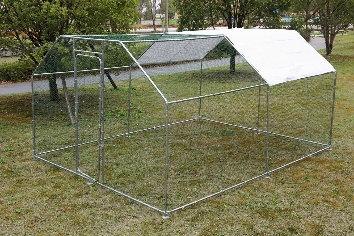 10'x10' Outdoor Heavy Duty Chicken Coops Walk in Metal Chicken Cages