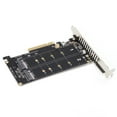 thumbnail image 2 of Adapter Card Dual M.2 NVMe SSD to PCIE X8 M Key Hard Drive Converter Reader Expansion CardPH45, 2 of 14