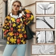 thumbnail image 6 of COEQINE Women's Long Sleeve Hoodie Oversized Sweatshirts Lemon and Flower Green Print Fashion Casual Wear Full Zipper Y2K Jacket Fall Outfits Tops with Pockets, S, 6 of 7