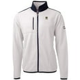 thumbnail image 2 of Men's Cutter & Buck  Oatmeal Notre Dame Fighting Irish Alumni Logo Cascade Eco Sherpa Fleece Full-Zip Jacket, 2 of 3