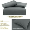 thumbnail image 7 of PiccoCasa 3 Pieces Microfiber Soft Breathable Duvet Cover Set Dark Gray Full, 7 of 7