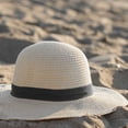 thumbnail image 3 of Qarigey Sombrero de playa para hombre y mujer, gorra de ala ancha de paja, Color sólido, transpirable, para verano, decoración para la Sombreros, 3 of 6