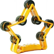 Directly Cheap Ergonomic-Grip Star-Shape Tambourine, 28 Jingles, Yellow