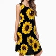 thumbnail image 2 of Sunflower Black Background Spring Summer Dresses For Women Fashion Dress Casual Sleeveless Loose Sundress With Pockets, 2 of 4